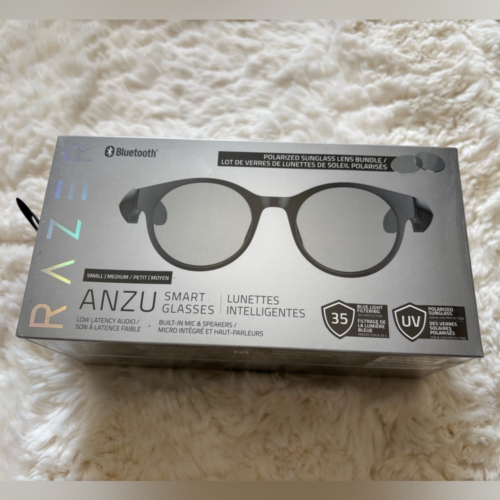 Razer Anzu Smart Glasses: Blue Light Filtering & Polarized Sunglass Lense, Black